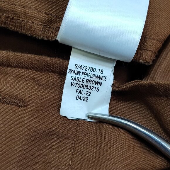 GAP Skinny Performance Chino Pants Mens 30x34 Sable Brown Cotton Blend Slim Fit - Picture 7 of 10
